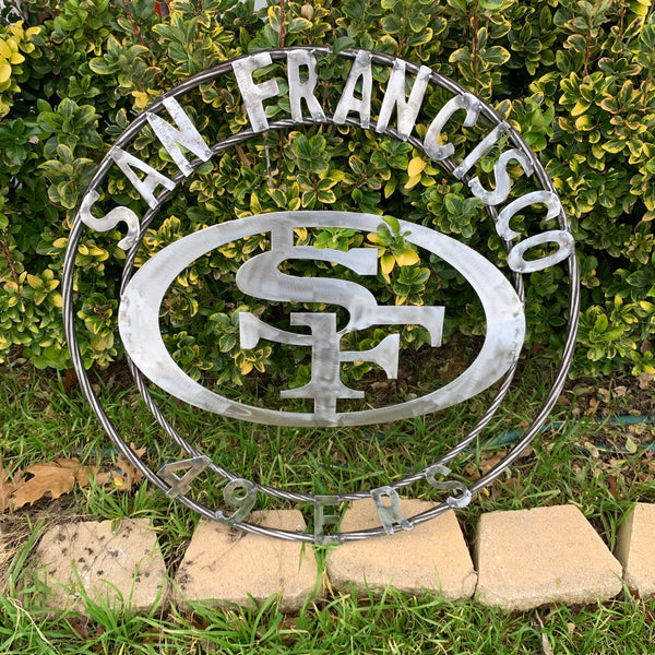 36" SAN FRANCISCO 49ERS CUSTOM RAW METAL VINTAGE CRAFT TEAM SIGN HAND MADE IN USA