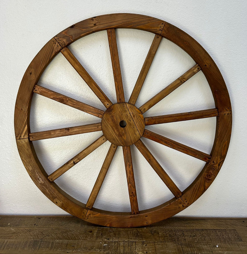 36", 40" WAGON WHEEL NATURAL STAIN BARN WOOD WESTERN HOME DECOR HANDMADE #EH12342