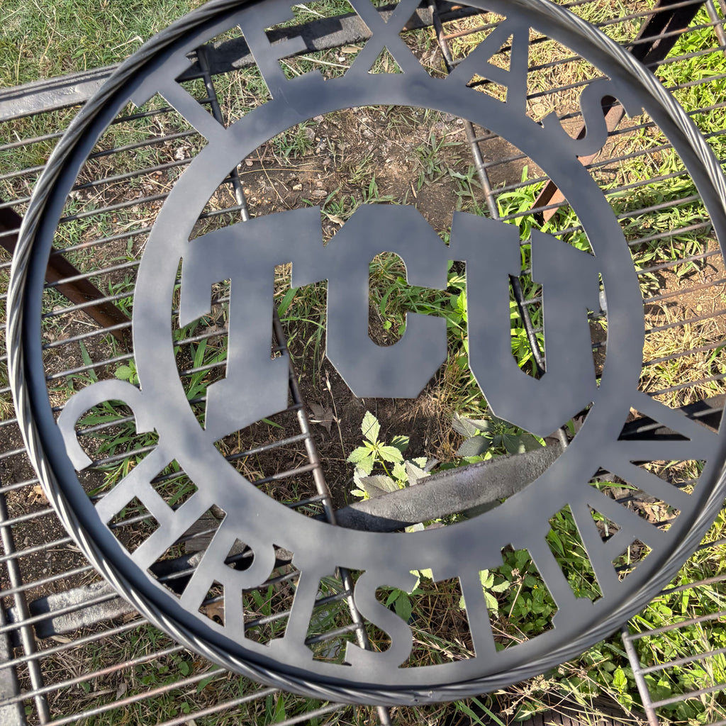 TCU TEXAS CHRISTIAN CUSTOM BLACK METAL VINTAGE CRAFT TEAM SIGN HANDMADE