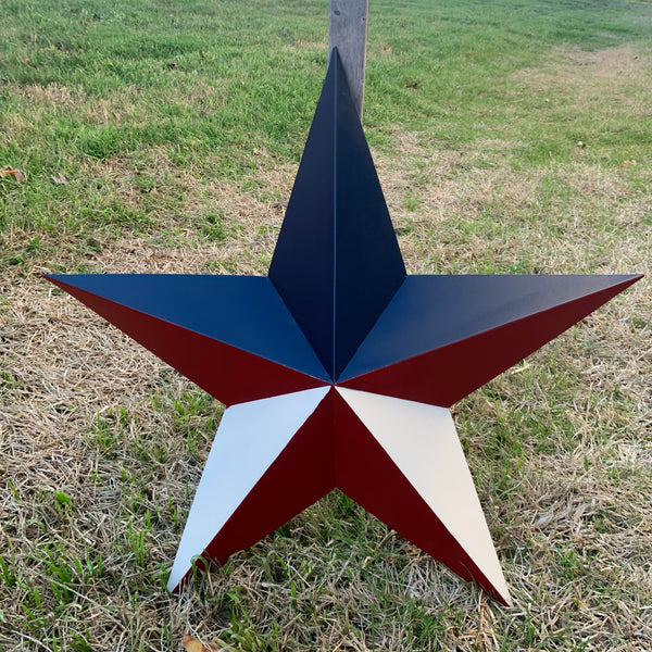 16",24",36" RED WHITE & BLUE METAL BARN STAR METAL WALL ART WESTERN HOME DECOR HANDMADE NEW ART #EH12939