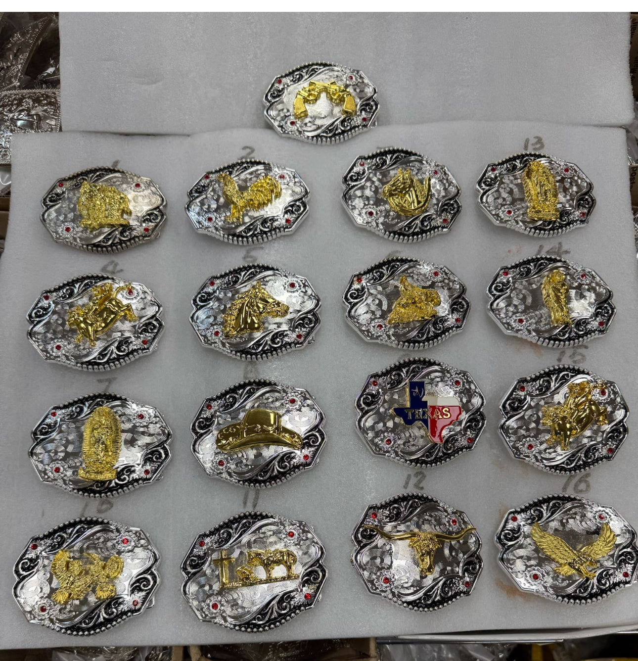 BELT BUCKLE MULTI STYLE WESTERN METAL BUCKLE FASHION ART 4.5" X 3.5" #WS