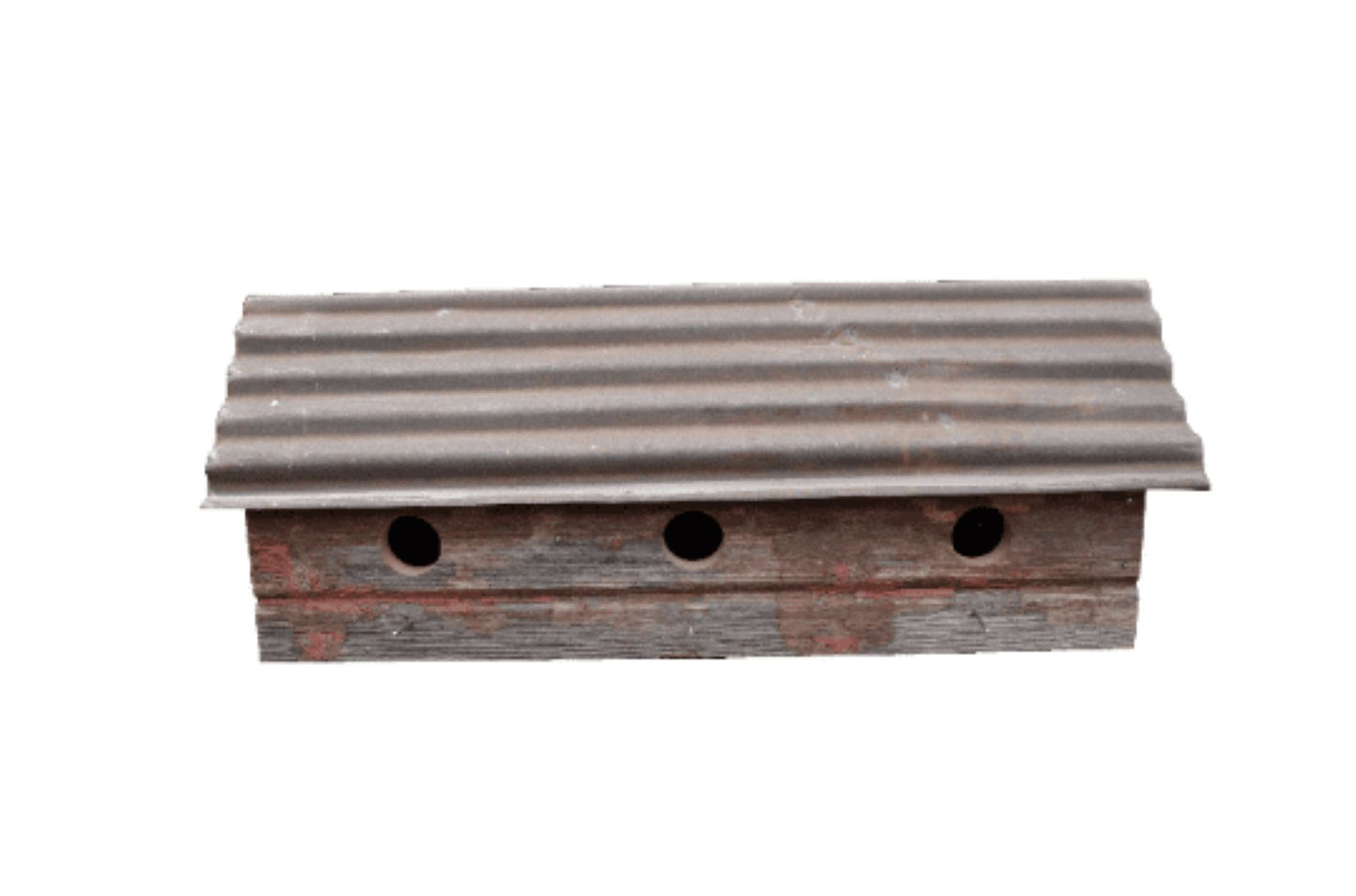 3 HOLE BIRDHOUSE 24"L BARN WOOD WESTERN HOME DECOR HANDMADE #EH13535