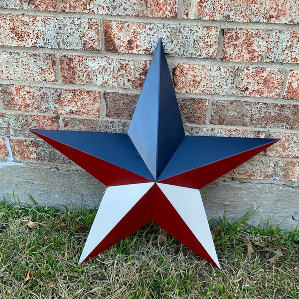 16",24",36" RED WHITE & BLUE METAL BARN STAR METAL WALL ART WESTERN HOME DECOR HANDMADE NEW ART #EH12939