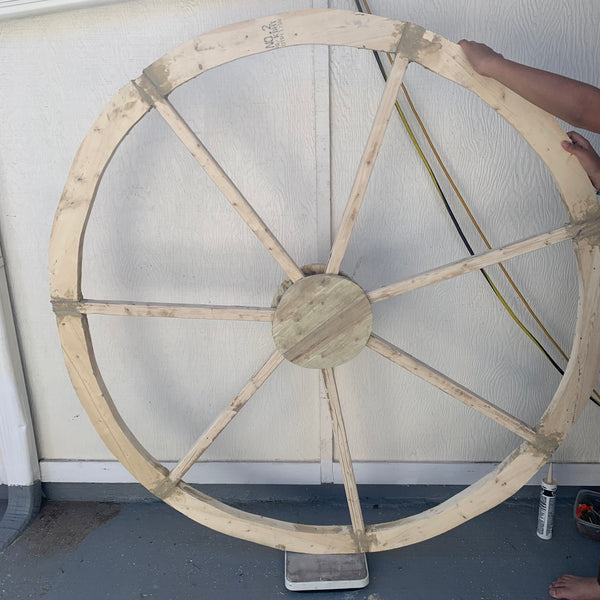 40",60" WAGON WHEEL NATURAL STAIN BARN WOOD WESTERN HOME DECOR RUSTIC HANDMADE NEW