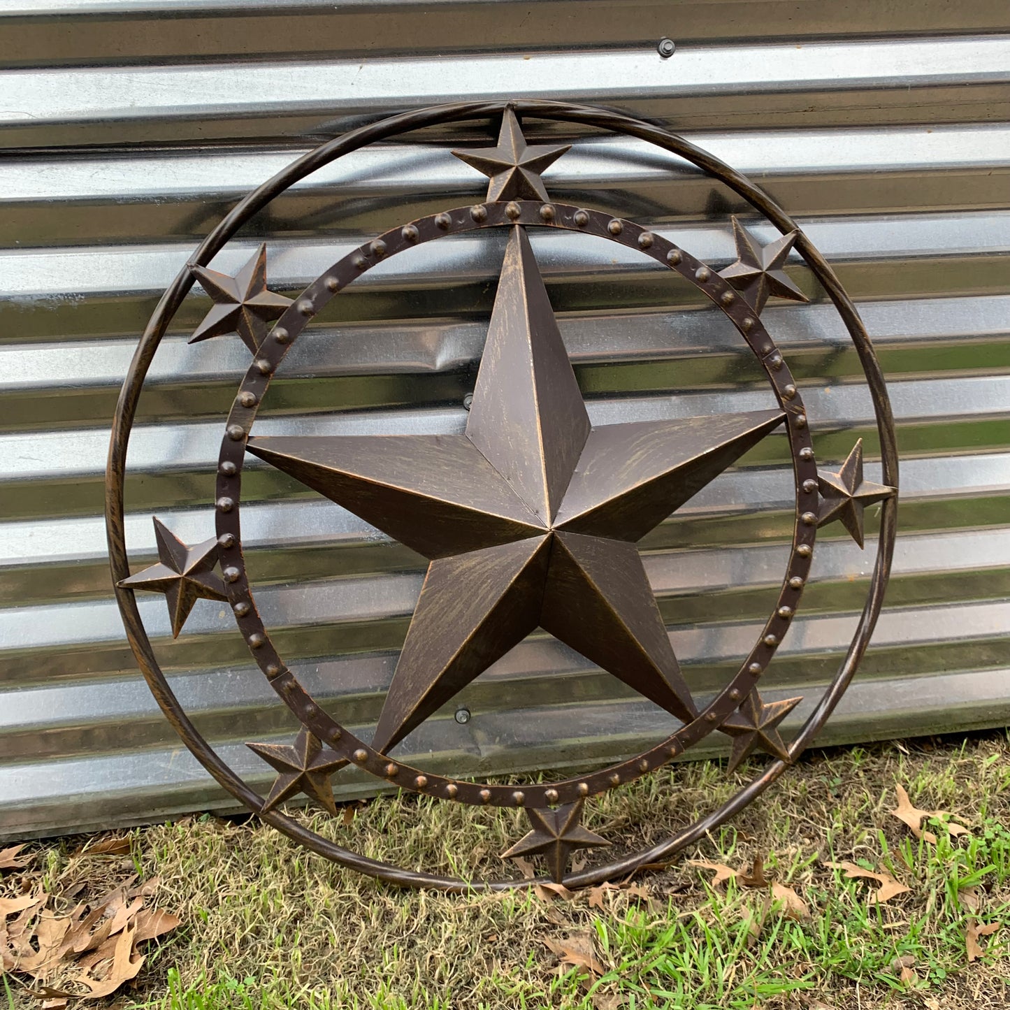 24" MULTI STAR BEADED COLIBROX BARN STAR METAL LONESTAR WESTERN HOME DECOR HANDMADE RUSTIC DARK BRONZE NEW