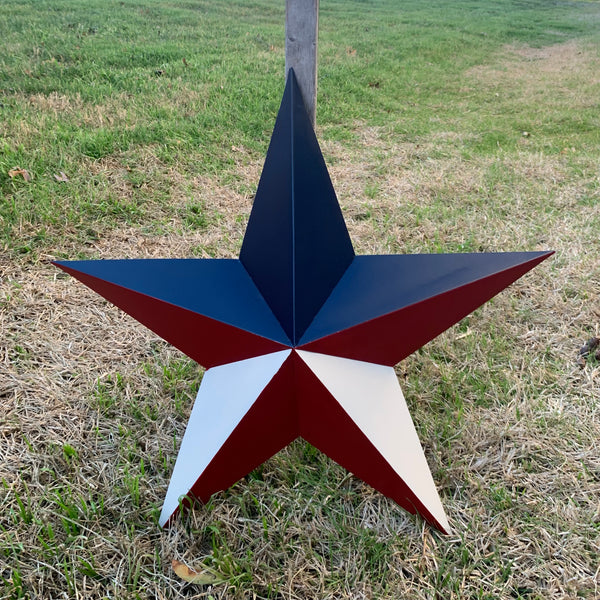 16",24",36" RED WHITE & BLUE METAL BARN STAR METAL WALL ART WESTERN HOME DECOR HANDMADE NEW ART #EH12939