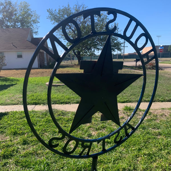 12",18",24",32", 36" HOUSTON ASTROS ON STAKE CUSTOM METAL VINTAGE CRAFT GARDEN SIGN HANDMADE