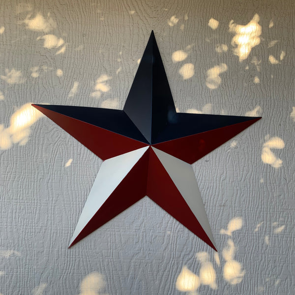 16",24",36" RED WHITE & BLUE METAL BARN STAR METAL WALL ART WESTERN HOME DECOR HANDMADE NEW ART #EH12939