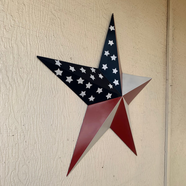 USA FLAG STAR STYLE# 5 RED WHITE & BLUE AMERICANA METAL BARN STAR WALL ART HANDMADE TO ORDER NEW