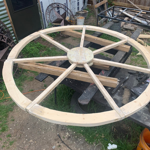 40",60" WAGON WHEEL NATURAL STAIN BARN WOOD WESTERN HOME DECOR RUSTIC HANDMADE NEW