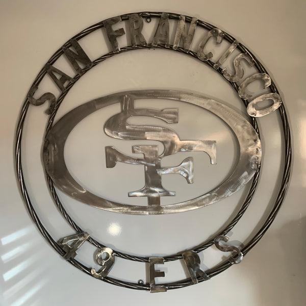 36" SAN FRANCISCO 49ERS CUSTOM RAW METAL VINTAGE CRAFT TEAM SIGN HAND MADE IN USA