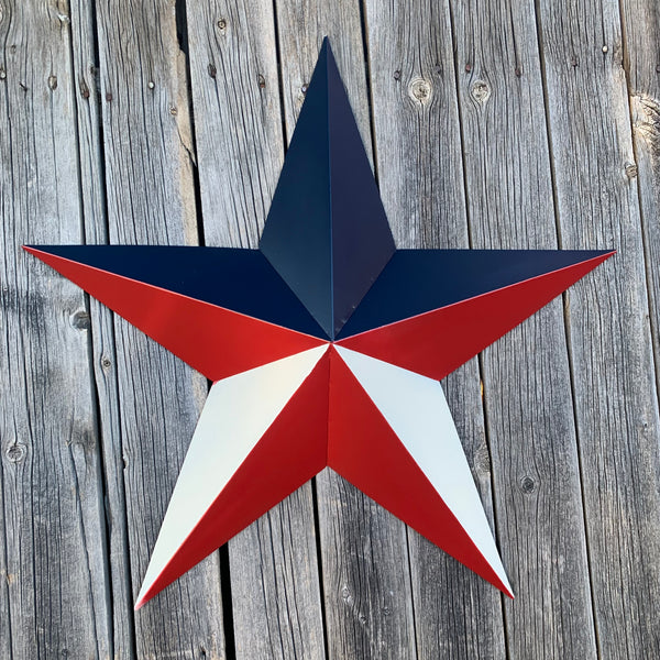 16",24",36" RED WHITE & BLUE METAL BARN STAR METAL WALL ART WESTERN HOME DECOR HANDMADE NEW ART #EH12939
