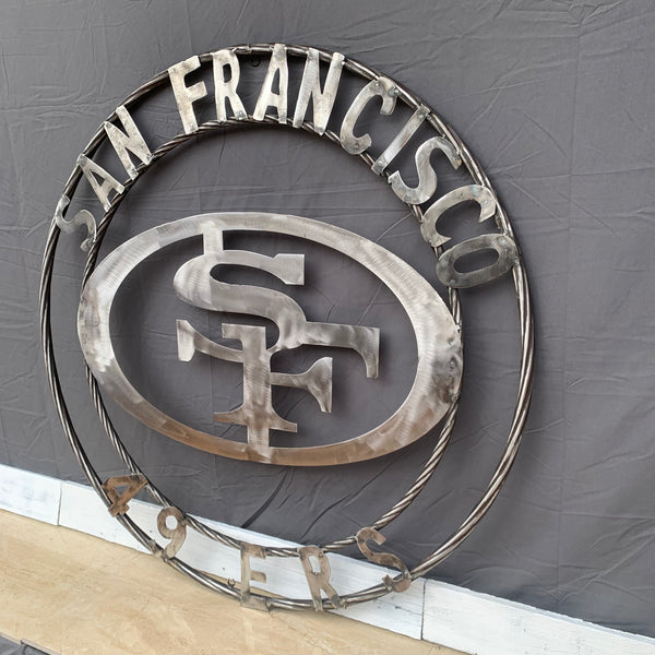 36" SAN FRANCISCO 49ERS CUSTOM RAW METAL VINTAGE CRAFT TEAM SIGN HAND MADE IN USA