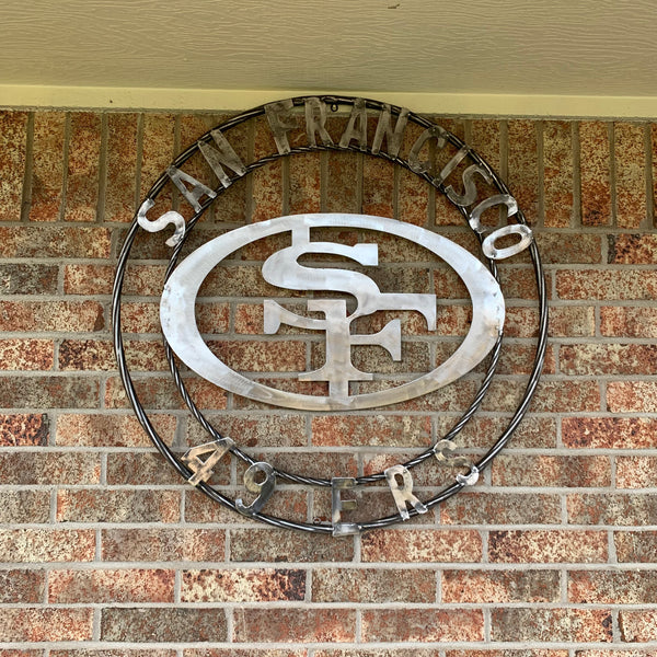 36" SAN FRANCISCO 49ERS CUSTOM RAW METAL VINTAGE CRAFT TEAM SIGN HAND MADE IN USA