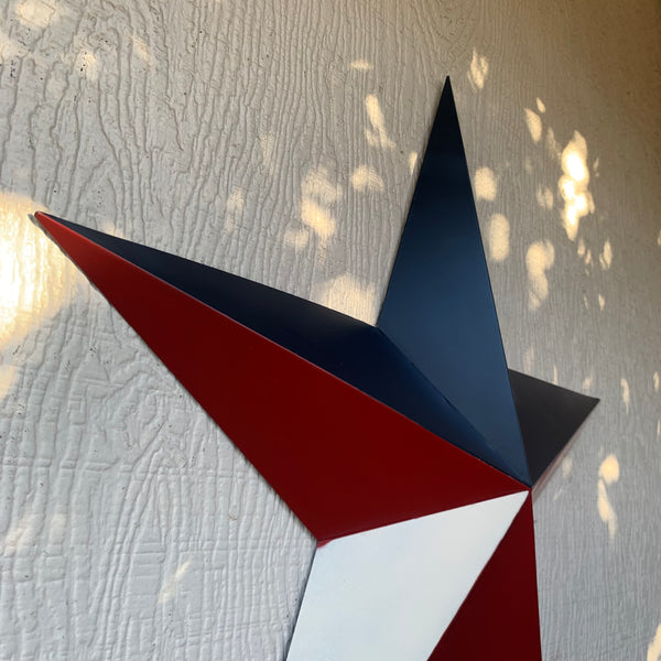 16",24",36" RED WHITE & BLUE METAL BARN STAR METAL WALL ART WESTERN HOME DECOR HANDMADE NEW ART #EH12939