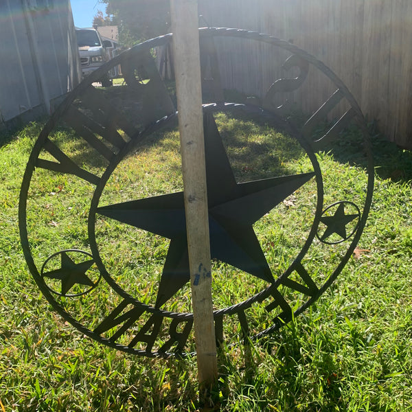 US ARMY VETERAN BARN STAR METAL LONESTAR CUSTOM NAME STAR WESTERN HOME DECOR RUSTIC BLACK  24",32",36",50"