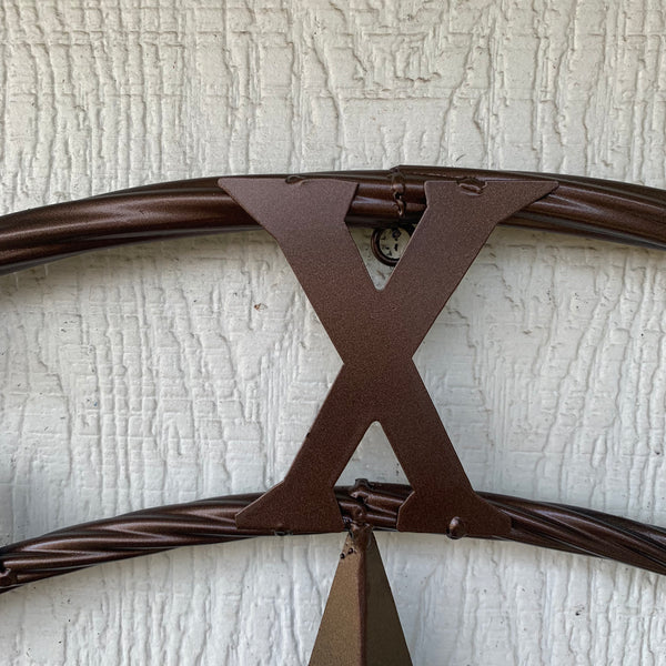 TEXAS LONESTAR WITH 3 SMALL STARS BARN STAR METAL RUSTIC BRONZE COPPER TWISTED ROPE RING WESTERN HOME DECOR HANDMADE NEW