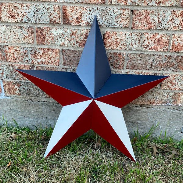 16",24",36" RED WHITE & BLUE METAL BARN STAR METAL WALL ART WESTERN HOME DECOR HANDMADE NEW ART #EH12939