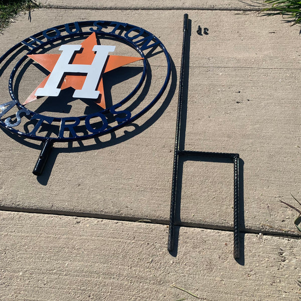12",18",24",32", 36" HOUSTON ASTROS ON STAKE CUSTOM METAL VINTAGE CRAFT GARDEN SIGN HANDMADE