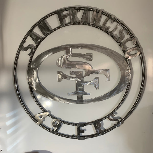 36" SAN FRANCISCO 49ERS CUSTOM RAW METAL VINTAGE CRAFT TEAM SIGN HAND MADE IN USA
