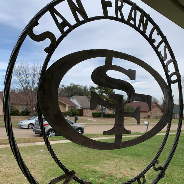 36" SAN FRANCISCO 49ERS CUSTOM RAW METAL VINTAGE CRAFT TEAM SIGN HAND MADE IN USA