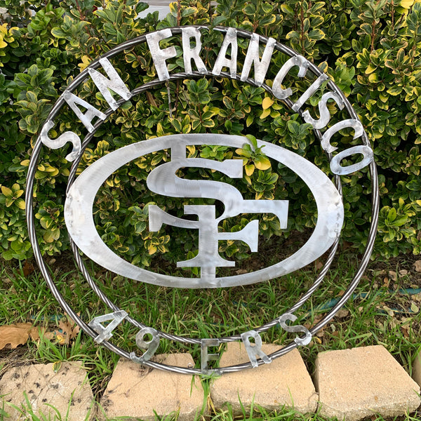 36" SAN FRANCISCO 49ERS CUSTOM RAW METAL VINTAGE CRAFT TEAM SIGN HAND MADE IN USA
