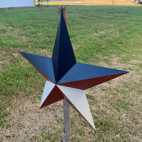 16",24",36" RED WHITE & BLUE METAL BARN STAR METAL WALL ART WESTERN HOME DECOR HANDMADE NEW ART #EH12939