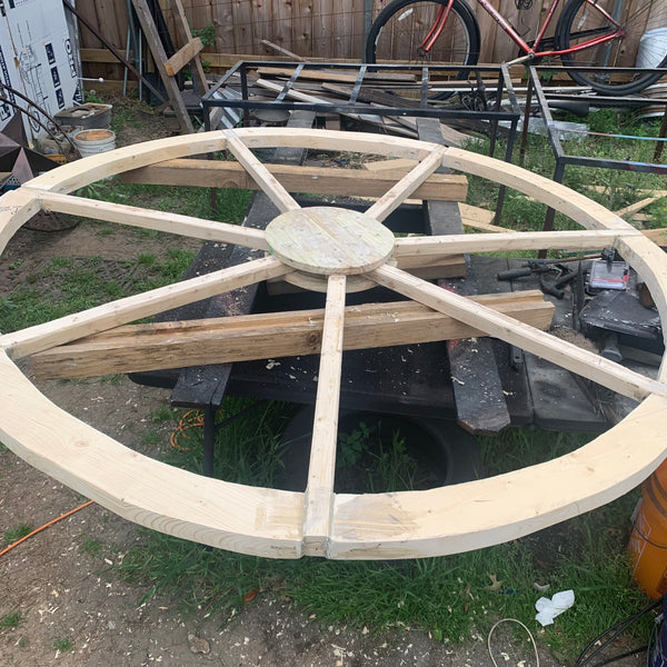 40",60" WAGON WHEEL NATURAL STAIN BARN WOOD WESTERN HOME DECOR RUSTIC HANDMADE NEW