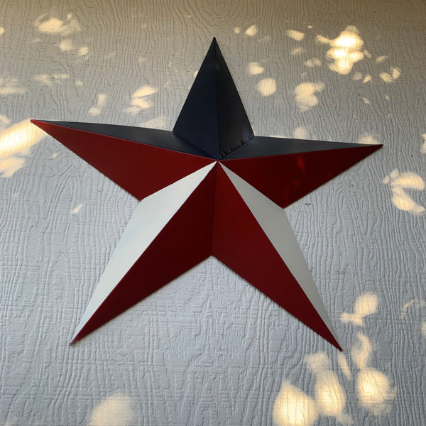16",24",36" RED WHITE & BLUE METAL BARN STAR METAL WALL ART WESTERN HOME DECOR HANDMADE NEW ART #EH12939