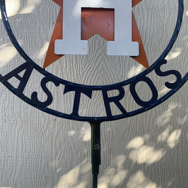 12",18",24",32", 36" HOUSTON ASTROS ON STAKE CUSTOM METAL VINTAGE CRAFT GARDEN SIGN HANDMADE