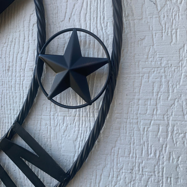 US ARMY VETERAN BARN STAR METAL LONESTAR CUSTOM NAME STAR WESTERN HOME DECOR RUSTIC BLACK  24",32",36",50"