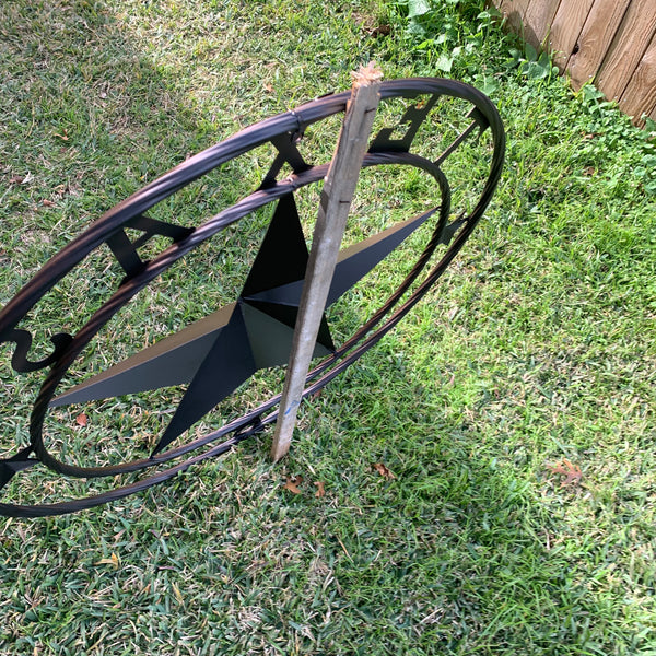 TEXAS LONESTAR WITH 3 SMALL STARS BARN STAR METAL RUSTIC BRONZE COPPER TWISTED ROPE RING WESTERN HOME DECOR HANDMADE NEW