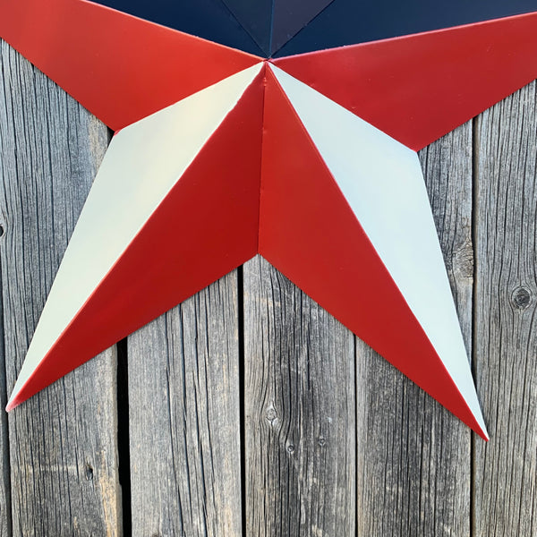 16",24",36" RED WHITE & BLUE METAL BARN STAR METAL WALL ART WESTERN HOME DECOR HANDMADE NEW ART #EH12939