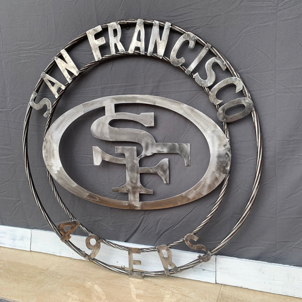 36" SAN FRANCISCO 49ERS CUSTOM RAW METAL VINTAGE CRAFT TEAM SIGN HAND MADE IN USA