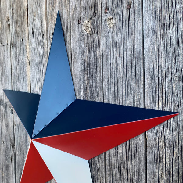 16",24",36" RED WHITE & BLUE METAL BARN STAR METAL WALL ART WESTERN HOME DECOR HANDMADE NEW ART #EH12939