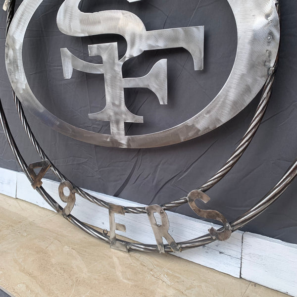 36" SAN FRANCISCO 49ERS CUSTOM RAW METAL VINTAGE CRAFT TEAM SIGN HAND MADE IN USA