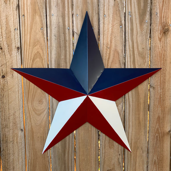 16",24",36" RED WHITE & BLUE METAL BARN STAR METAL WALL ART WESTERN HOME DECOR HANDMADE NEW ART #EH12939
