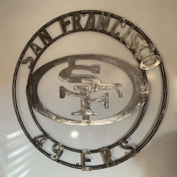 36" SAN FRANCISCO 49ERS CUSTOM RAW METAL VINTAGE CRAFT TEAM SIGN HAND MADE IN USA