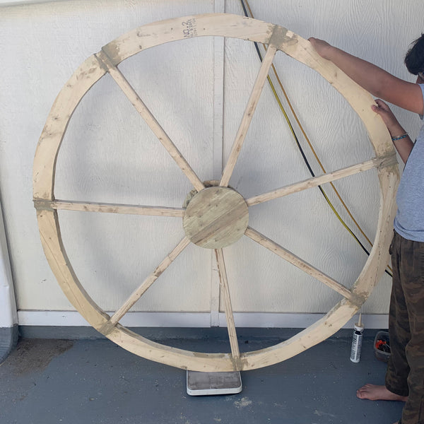 40",60" WAGON WHEEL NATURAL STAIN BARN WOOD WESTERN HOME DECOR RUSTIC HANDMADE NEW