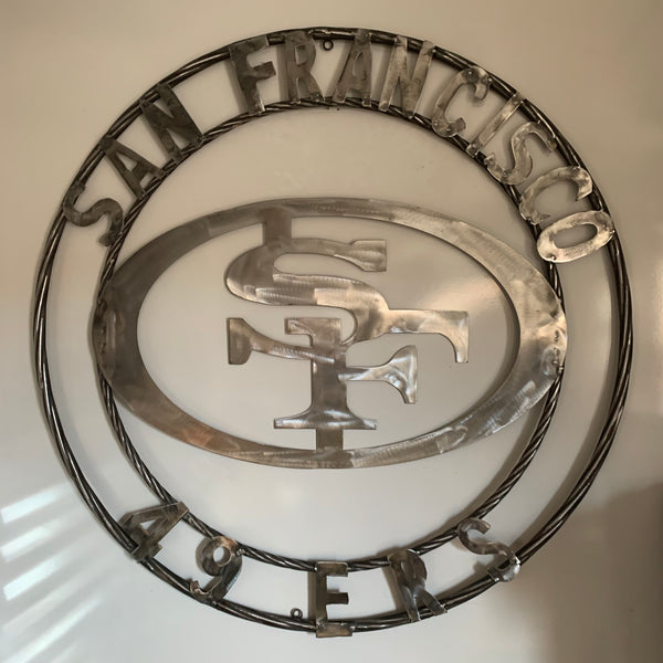 36" SAN FRANCISCO 49ERS CUSTOM RAW METAL VINTAGE CRAFT TEAM SIGN HAND MADE IN USA