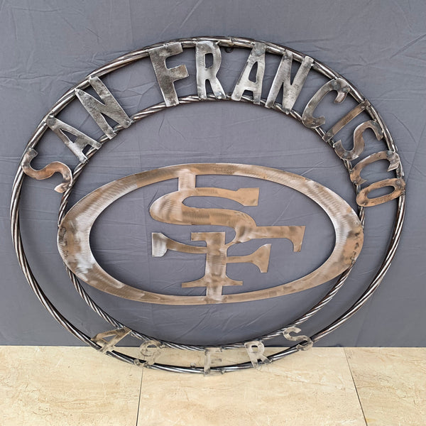 36" SAN FRANCISCO 49ERS CUSTOM RAW METAL VINTAGE CRAFT TEAM SIGN HAND MADE IN USA