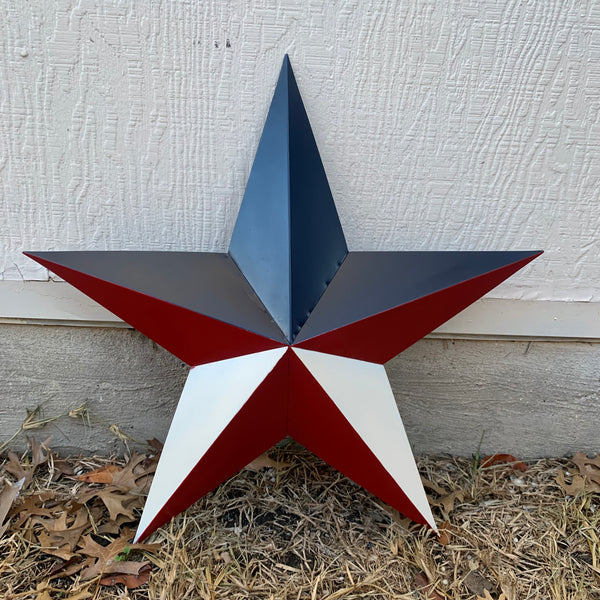 16",24",36" RED WHITE & BLUE METAL BARN STAR METAL WALL ART WESTERN HOME DECOR HANDMADE NEW ART #EH12939