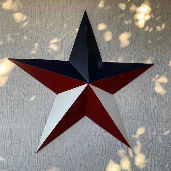 16",24",36" RED WHITE & BLUE METAL BARN STAR METAL WALL ART WESTERN HOME DECOR HANDMADE NEW ART #EH12939