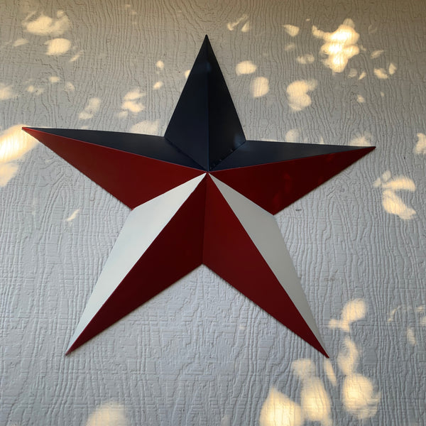 16",24",36" RED WHITE & BLUE METAL BARN STAR METAL WALL ART WESTERN HOME DECOR HANDMADE NEW ART #EH12939