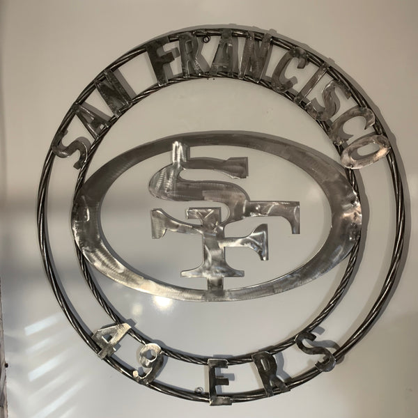 36" SAN FRANCISCO 49ERS CUSTOM RAW METAL VINTAGE CRAFT TEAM SIGN HAND MADE IN USA