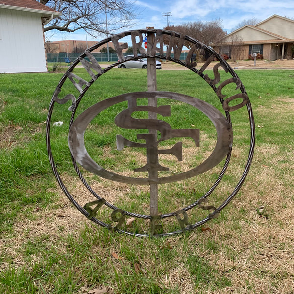 36" SAN FRANCISCO 49ERS CUSTOM RAW METAL VINTAGE CRAFT TEAM SIGN HAND MADE IN USA