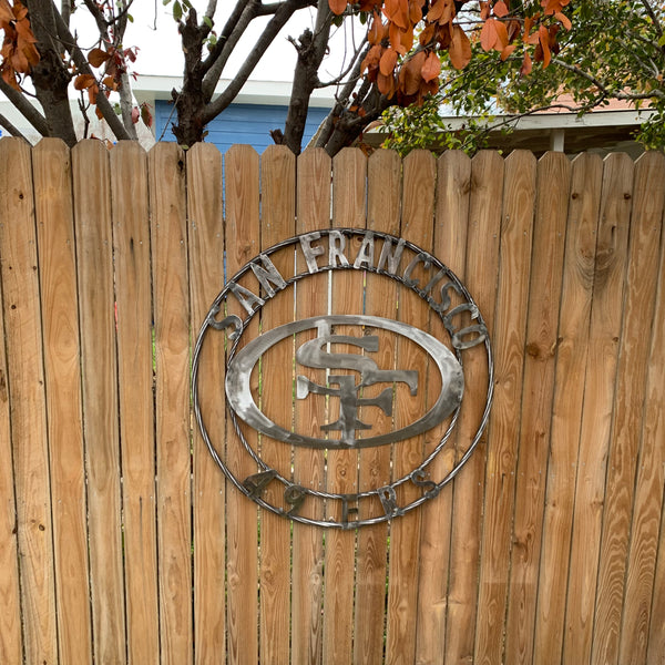 36" SAN FRANCISCO 49ERS CUSTOM RAW METAL VINTAGE CRAFT TEAM SIGN HAND MADE IN USA