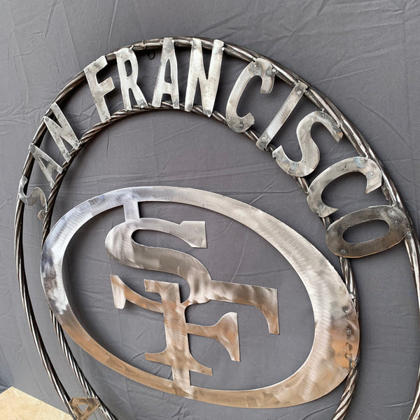 36" SAN FRANCISCO 49ERS CUSTOM RAW METAL VINTAGE CRAFT TEAM SIGN HAND MADE IN USA
