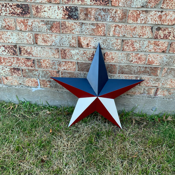 16",24",36" RED WHITE & BLUE METAL BARN STAR METAL WALL ART WESTERN HOME DECOR HANDMADE NEW ART #EH12939