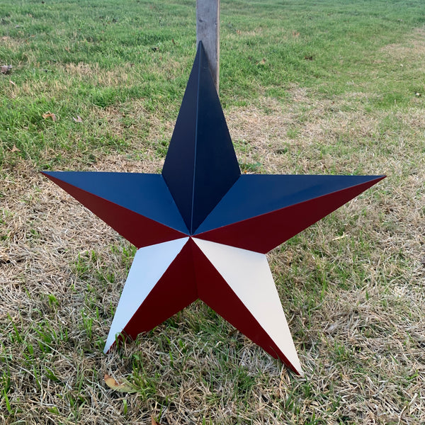 16",24",36" RED WHITE & BLUE METAL BARN STAR METAL WALL ART WESTERN HOME DECOR HANDMADE NEW ART #EH12939